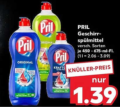 PRIL Geschirrspülmittel verschiedene Sorten 450 - 675 ml