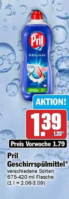 Pril Geschirrspülmittel - verschiedene Sorten 675-420 ml Flasche