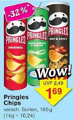 Pringles Chips - Verschiedene Sorten, 165 g
