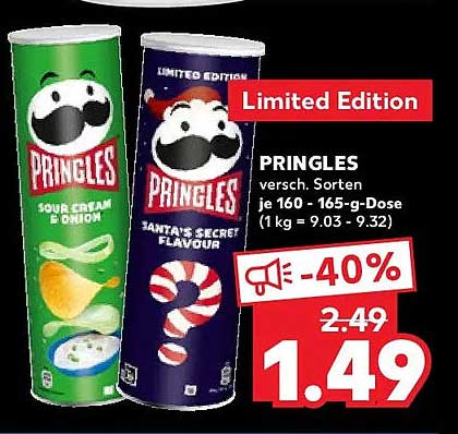 Pringles Limited Edition – Sour Cream & Onion und Santa's Secret Flavour