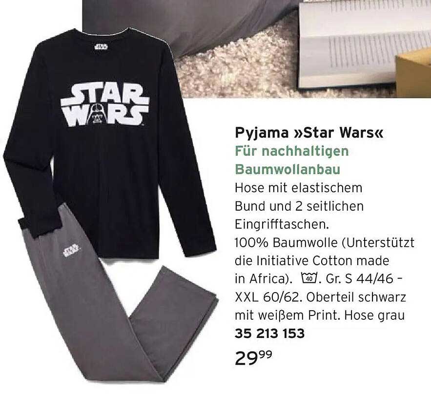 Pyjama »Star Wars« für nachhaltigen Baumwollanbau