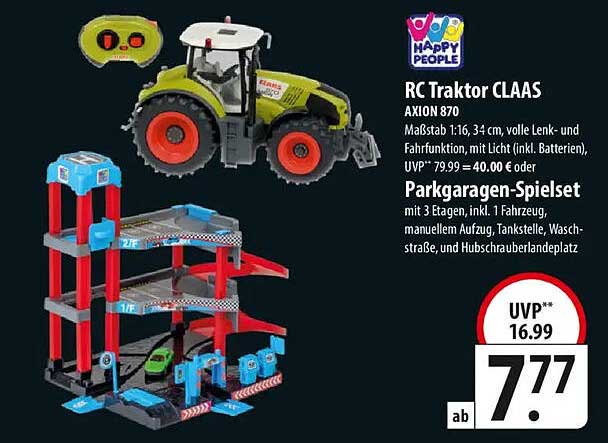 RC Traktor CLAAS AXION 870 und Parkgaragen-Spielset