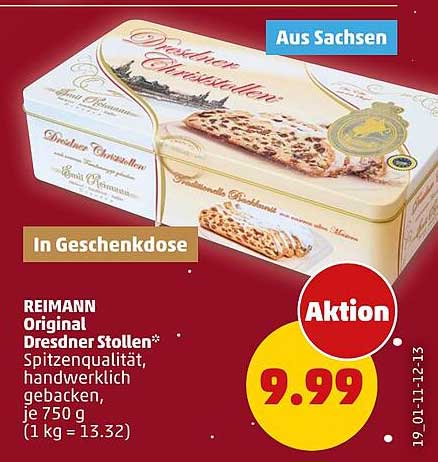 REIMANN Original Dresdner Stollen, 750 g