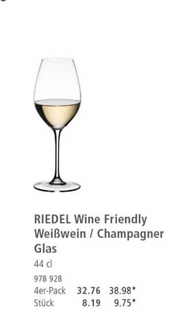 RIEDEL Wine Friendly Weißwein / Champagner Glas (44 cl)