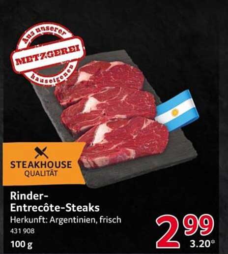 Rinder-Entrecôte-Steaks aus Argentinien - frisch und zart!