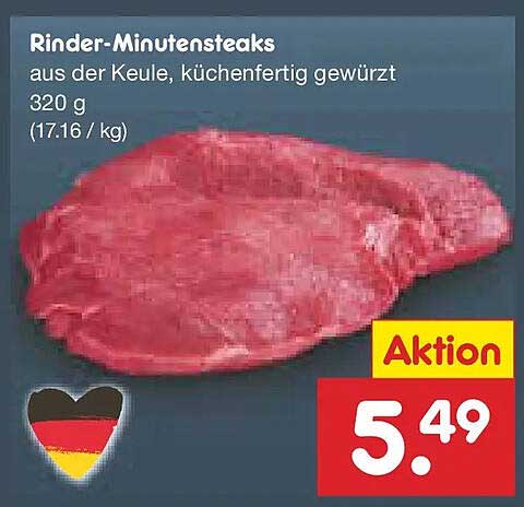 Rinder-Minutensteaks aus der Keule, küchenfertig gewürzt