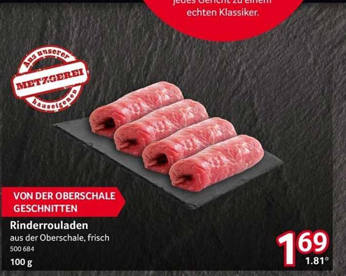 Rinderrouladen aus der Oberschale, frisch