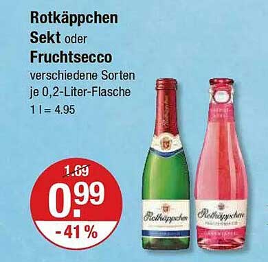 Rotkäppchen Sekt oder Fruchtsecco - verschiedene Sorten 0,2-Liter-Flasche
