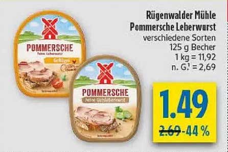 Rügenwalder Mühle Pommersche Leberwurst verschiedene Sorten 125 g Becher