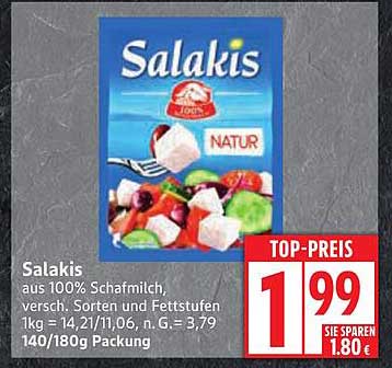 Salakis aus 100% Schafmilch, verschiedene Sorten