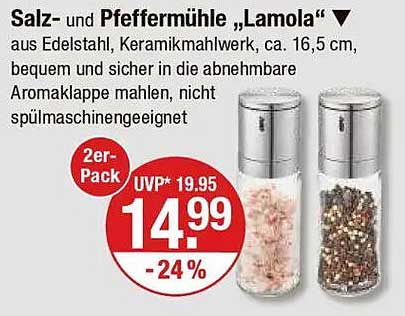 Salz- und Pfeffermühle „Lamola“ - 2er-Pack