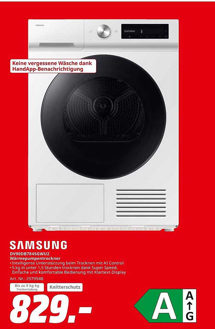 Samsung DV90DB784SGWU2 Wärmepumpentrockner