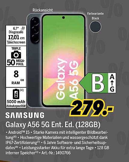 Samsung Galaxy A56 5G Ent. Ed. (128GB) – Jetzt zugreifen!