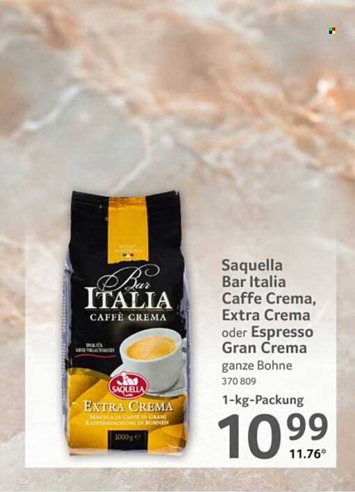 Saquella Bar Italia Caffè Crema, Extra Crema oder Espresso Gran Crema