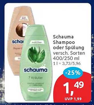 Schauma Shampoo oder Spülung 400/250 ml - 25% Rabatt