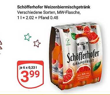 Schöfferhofer Weizenbiermischgetränk - Grapefruit 6 x 0,33 l