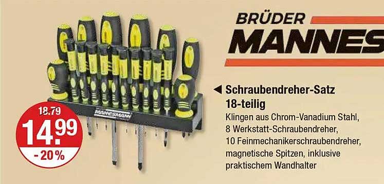 Schraubendreher-Satz 18-teilig von Brüder Mannes