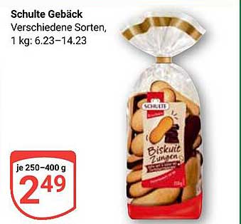 Schulte Gebäck - Verschiedene Sorten