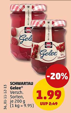 SCHWARTAU Gelee, verschiedene Sorten, je 200 g