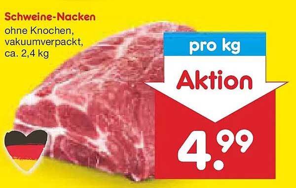 Schweine-Nacken ohne Knochen, vakuumverpackt, ca. 2,4 kg