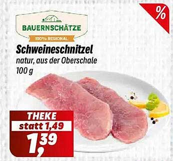 Schweineschnitzel natur, aus der Oberschale 100 g
