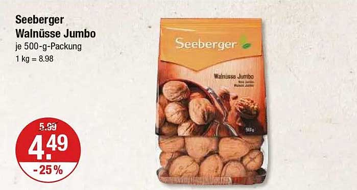 Seeberger Walnüsse Jumbo je 500-g-Packung