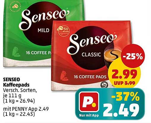 SENSEO Kaffeepads - Verschiedene Sorten, je 111 g