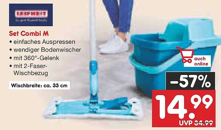 Set Combi M - Wendiger Bodenwischer mit einfacher Handhabung