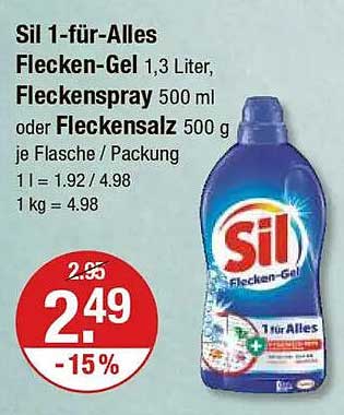 Sil 1-für-Alles Flecken-Gel 1,3 Liter