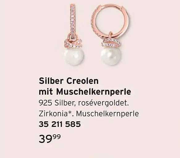 Silber Creolen mit Muschelkernperle
