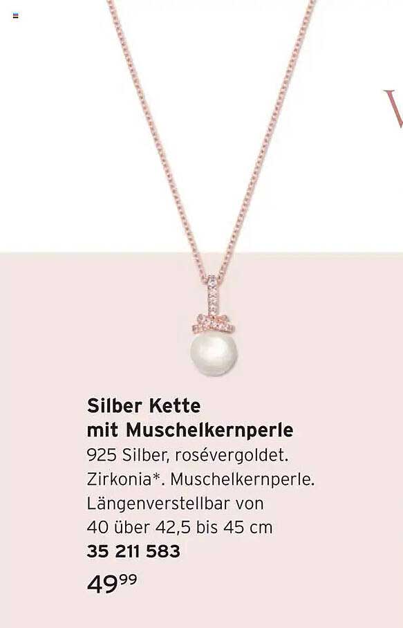 Silber Kette mit Muschelkernperle