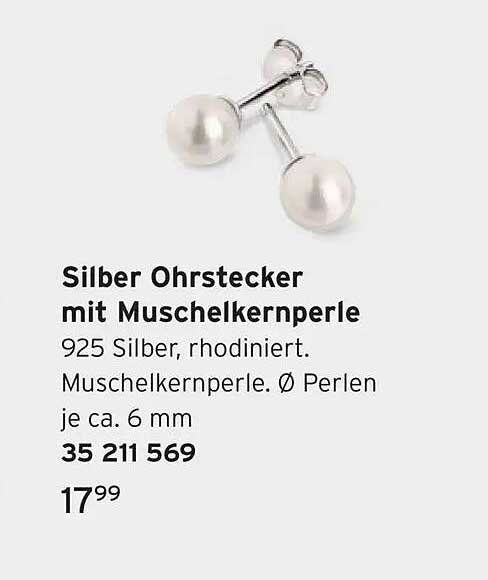 Silber Ohrstecker mit Muschelkernperle