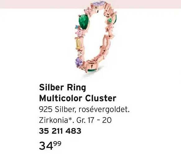 Silber Ring Multicolor Cluster