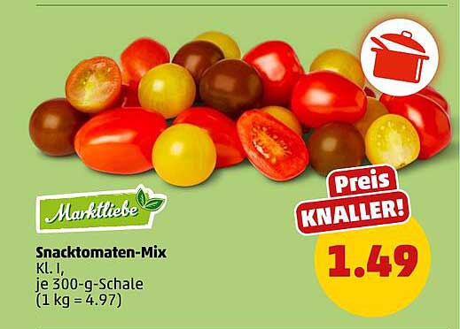 Snacktomaten-Mix Kl. I, je 300-g-Schale