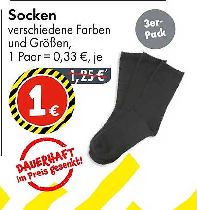 Socken 3er-Pack - verschiedene Farben und Größen