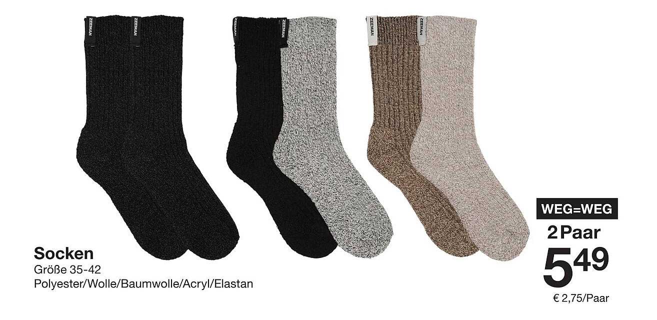 Socken in verschiedenen Farben – 2 Paare für nur 5,49 €