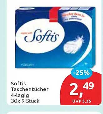Softis Taschentücher 4-lagig 30x 9 Stück