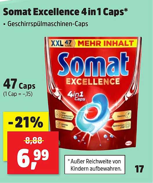 Somat Excellence 4 in 1 Caps - Geschirrspülmaschinen-Caps