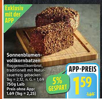Sonnenblumen-Vollkornbatzen - Roggenvollkornbrot mit Natursauerteig