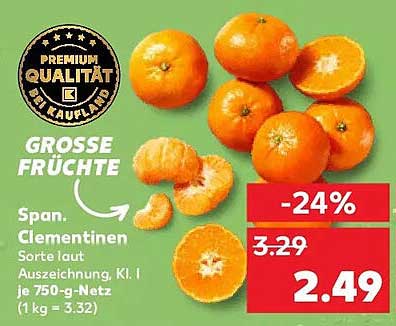 Span. Clementinen 750-g-Netz für nur 2,49 €