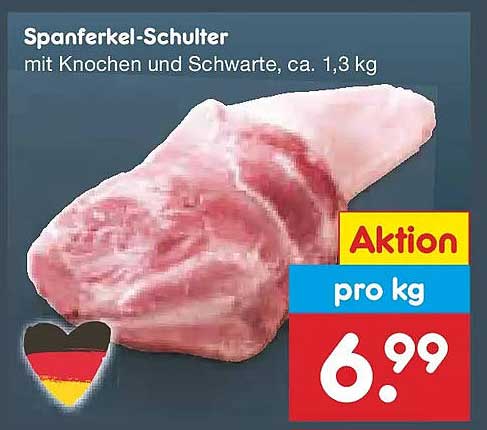 Spanferkel-Schulter mit Knochen und Schwarte, ca. 1,3 kg