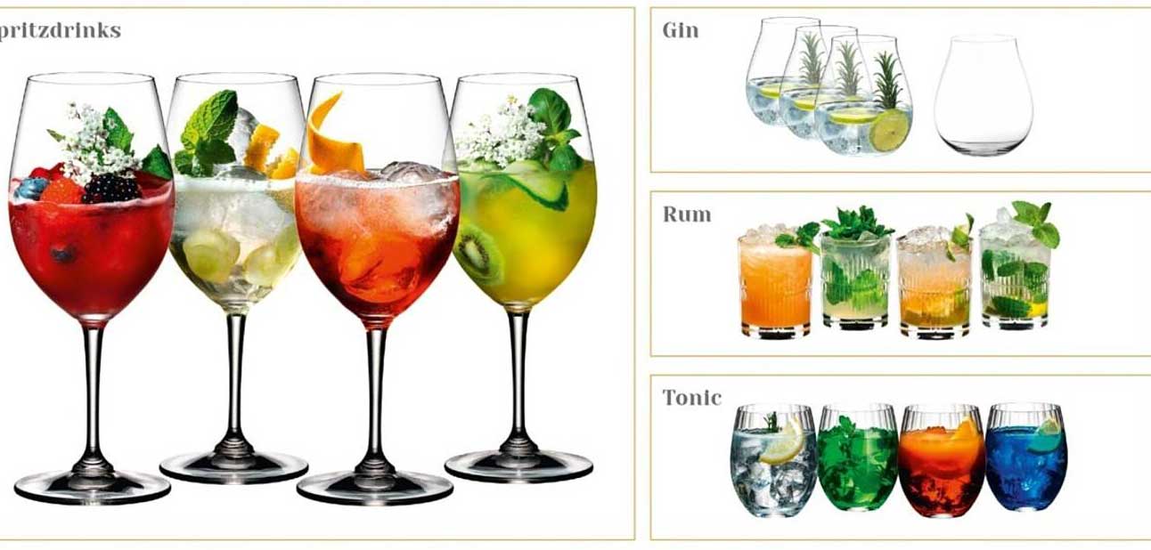 Spezielle Gläser für Spritzdrinks