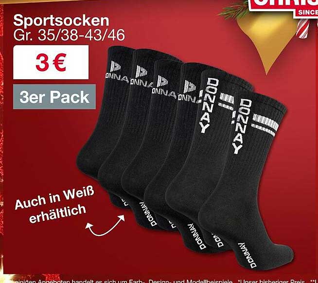 Sportsocken im praktischen 3er Pack von DONNAY