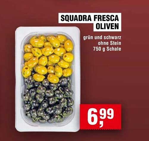 SQUADRA FRESCA OLIVEN - grün und schwarz ohne Stein, 750 g Schale