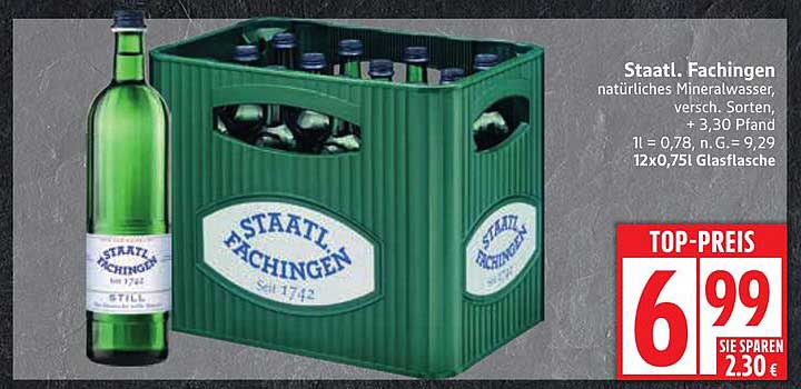 Staatl. Fachingen natürliches Mineralwasser, verschiedene Sorten