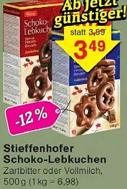 Steffenhofer Schoko-Lebkuchen - Zartbitter oder Vollmilch, 500g