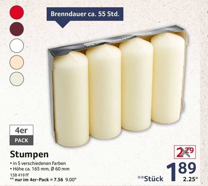 Stumpen Kerzen im 4er Pack – Vielfältige Farben für jeden Anlass