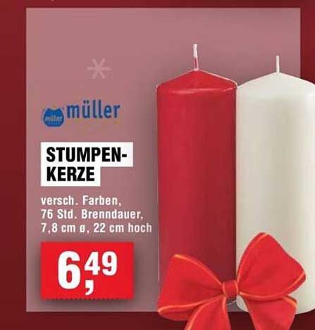 Stumpenkerze in verschiedenen Farben - 76 Std. Brenndauer