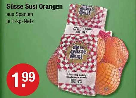Süsse Susi Orangen aus Spanien je 1-kg-Netz