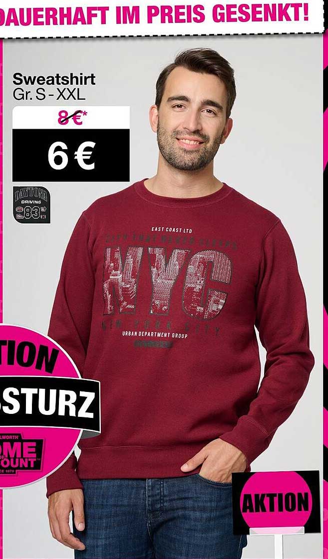 Sweatshirt Gr. S-XXL für nur 6€ statt 8€